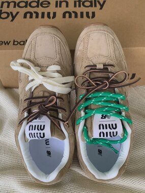 Miu Miu x New Balance Sand Suede Retro Collaboration Outdoor Running Shoes